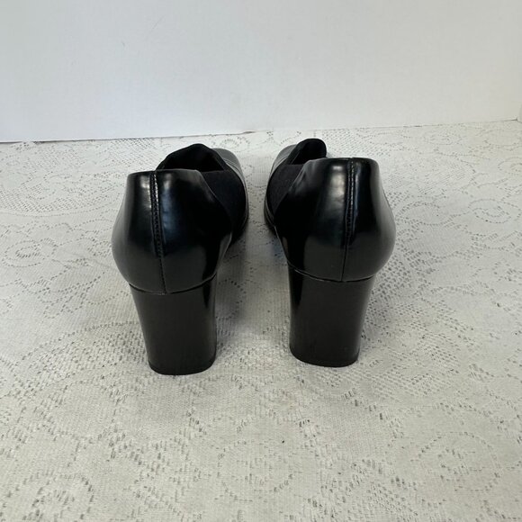 Paul Green, Shoe Black Fabric & Leather Pumps Block Heel, size 7M - Picture 4 of 9